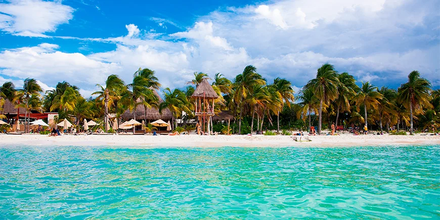 Playa Norte på Isla Mujeres set fra vandsiden